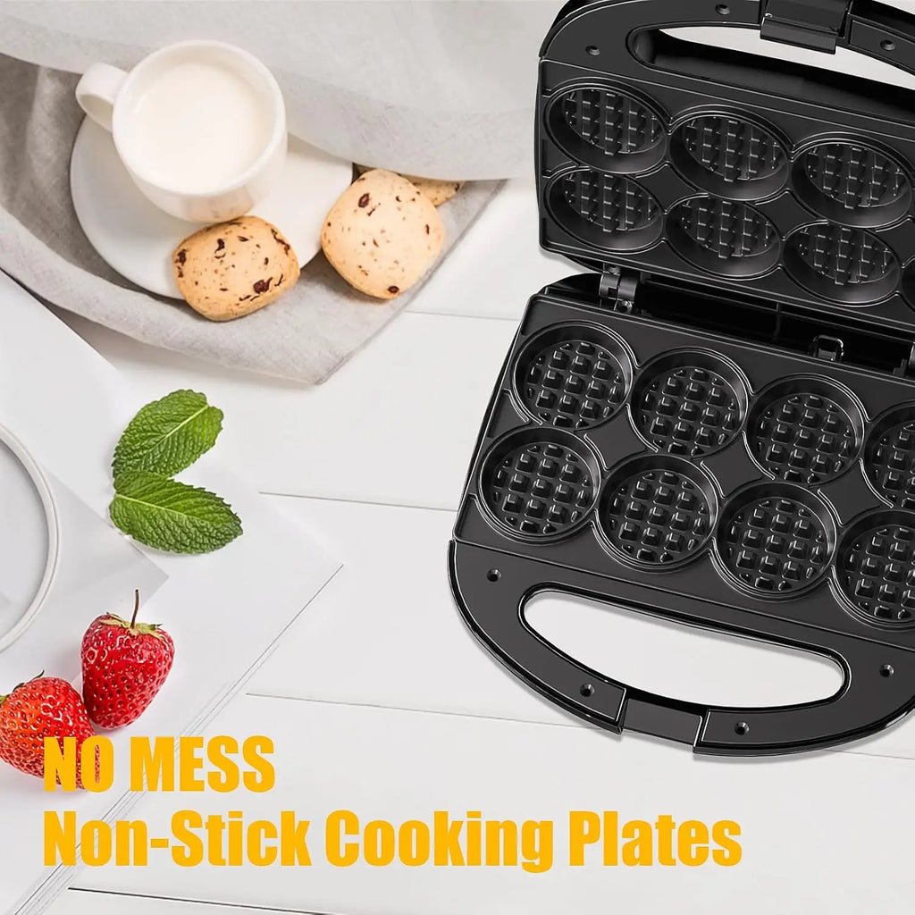 Mini Waffle Maker for 8 Waffles, 750W Nonstick Iron