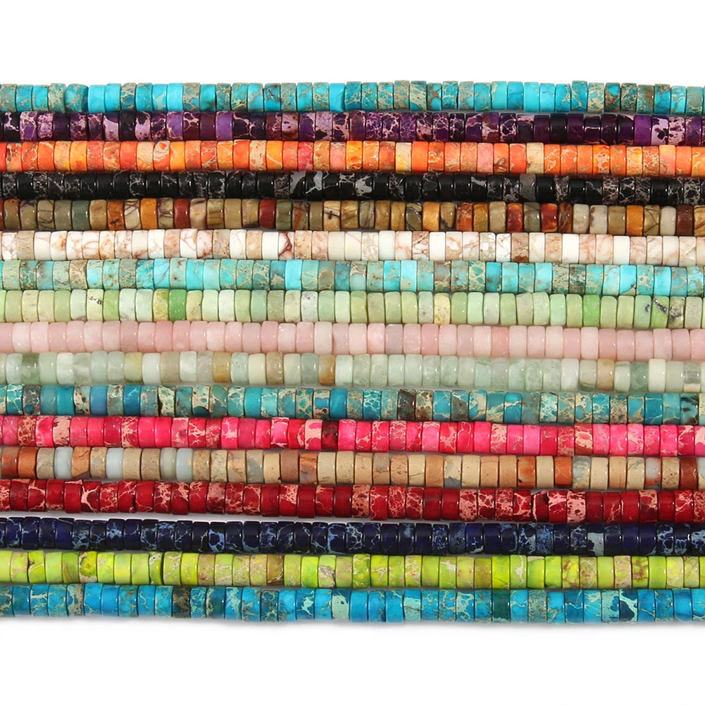 Natural Imperial Jasper Flat Round Loose Beads – 2x4mm, 15 Inch Strand, DIY Bracelet
