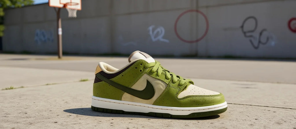 Unisex Dunk Low SB Casual Shoes – Matcha Green, Faux Suede, EVA Midsole