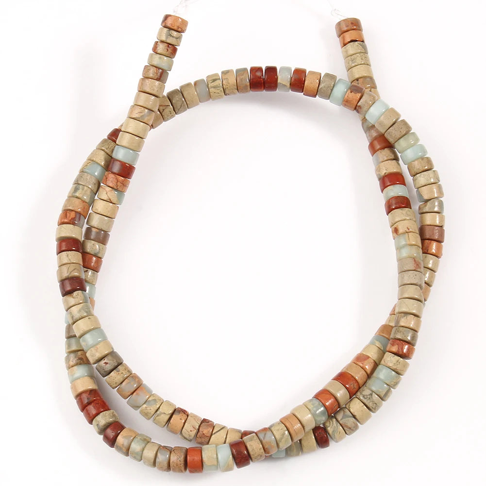 Natural Imperial Jasper Flat Round Loose Beads – 2x4mm, 15 Inch Strand, DIY Bracelet