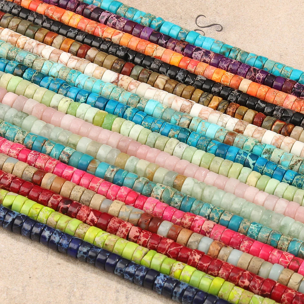 Natural Imperial Jasper Flat Round Loose Beads – 2x4mm, 15 Inch Strand, DIY Bracelet