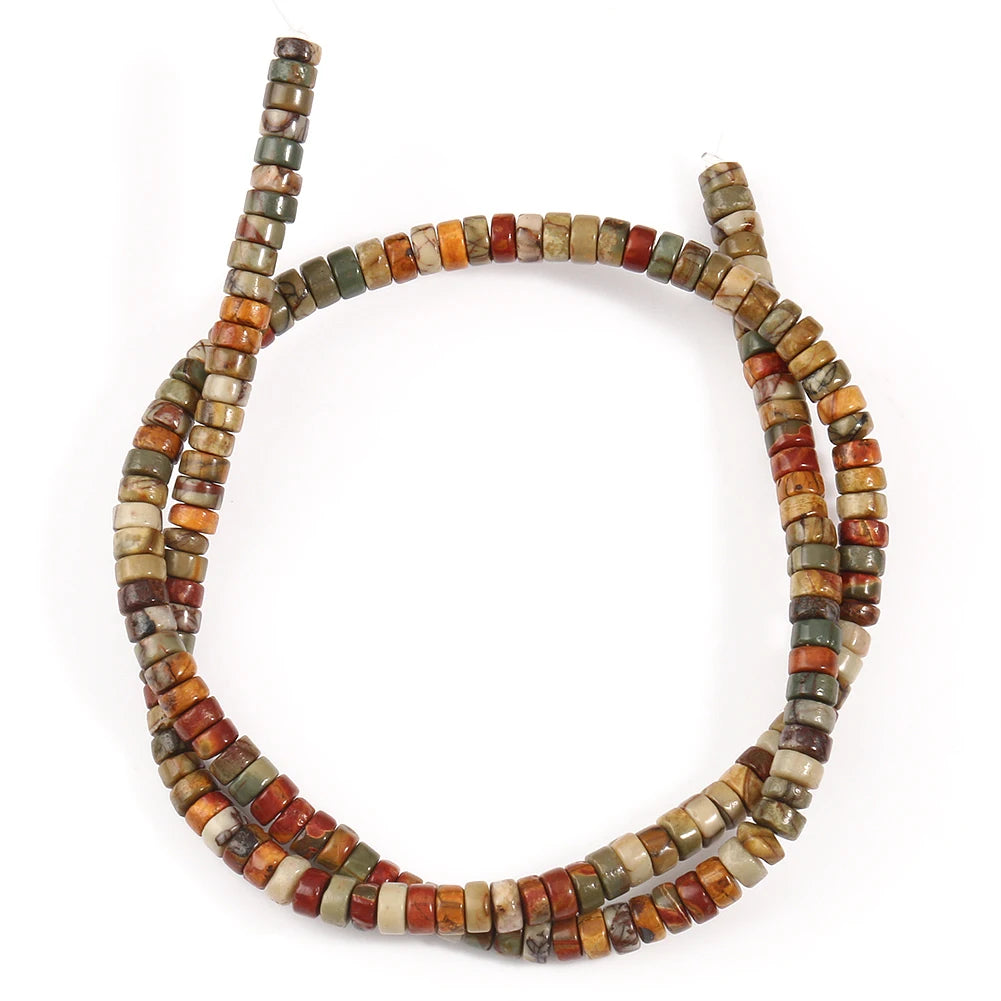 Natural Imperial Jasper Flat Round Loose Beads – 2x4mm, 15 Inch Strand, DIY Bracelet