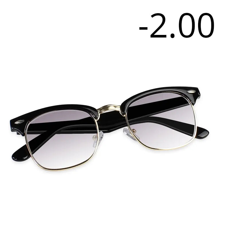 Prescription Myopia Sunglasses – Grey Gradient Lens, Anti-UV400, -0.50 to -5.00, Unisex