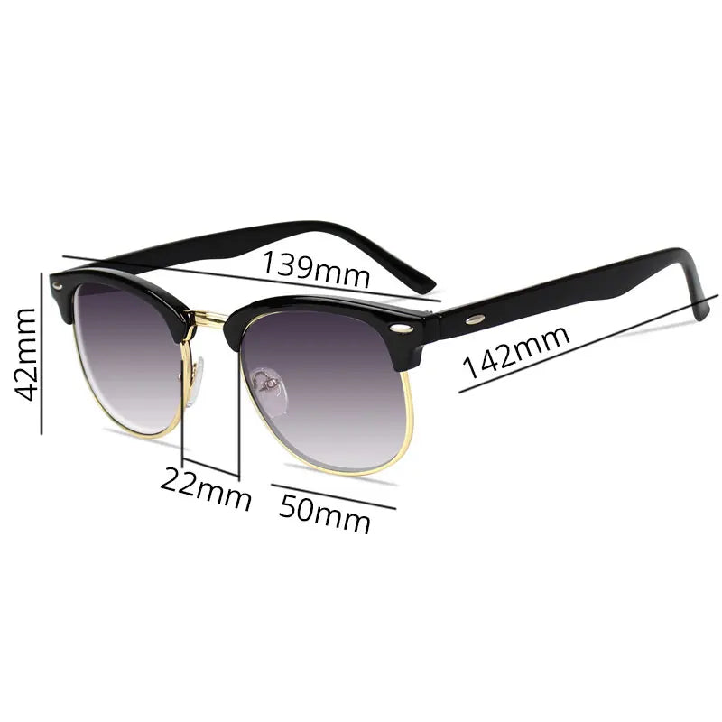 Prescription Myopia Sunglasses – Grey Gradient Lens, Anti-UV400, -0.50 to -5.00, Unisex