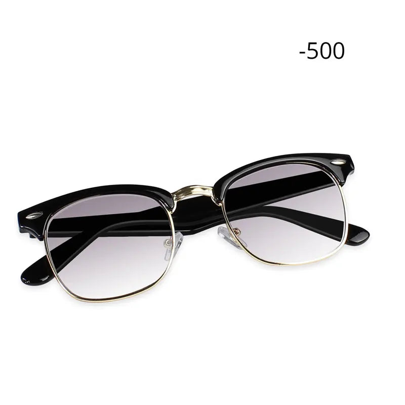 Prescription Myopia Sunglasses – Grey Gradient Lens, Anti-UV400, -0.50 to -5.00, Unisex