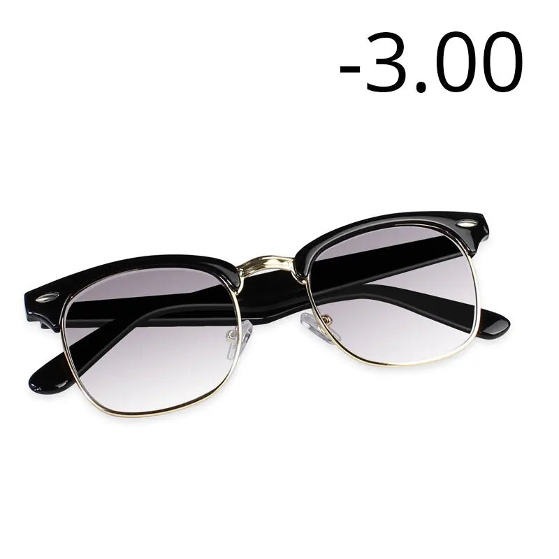 Prescription Myopia Sunglasses – Grey Gradient Lens, Anti-UV400, -0.50 to -5.00, Unisex