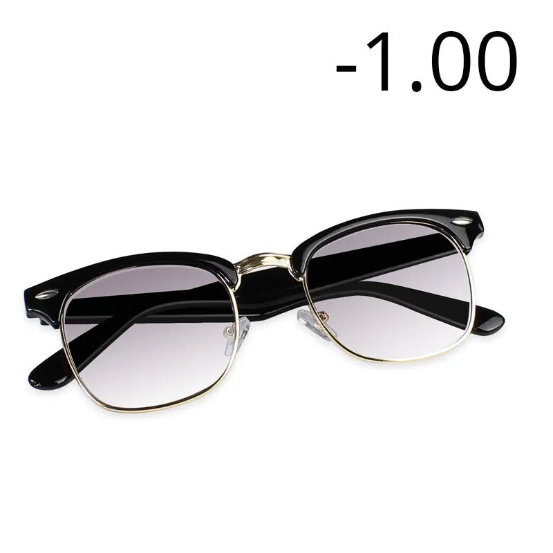 Prescription Myopia Sunglasses – Grey Gradient Lens, Anti-UV400, -0.50 to -5.00, Unisex