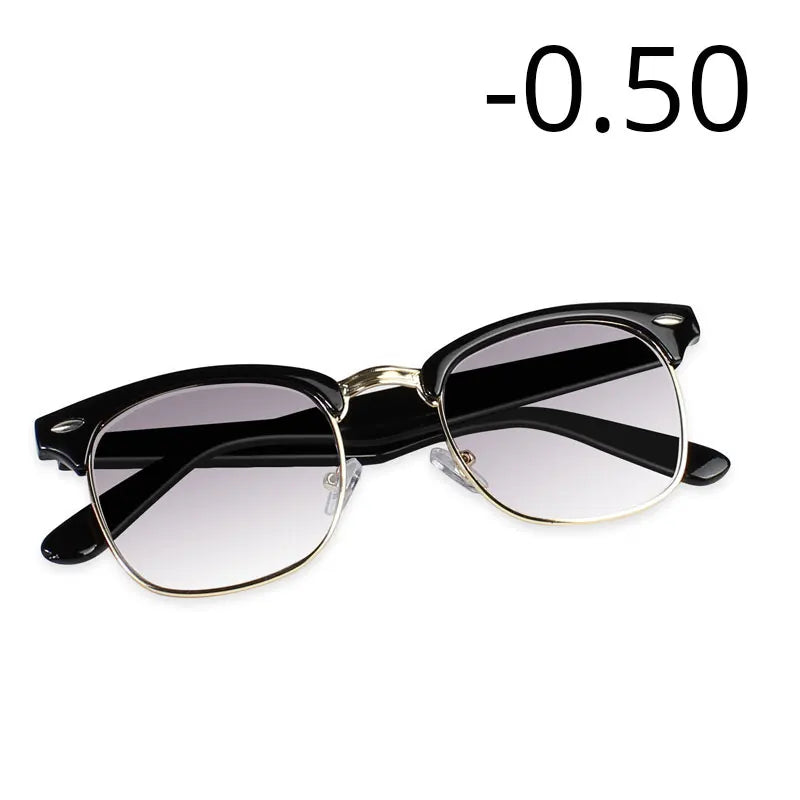 Prescription Myopia Sunglasses – Grey Gradient Lens, Anti-UV400, -0.50 to -5.00, Unisex