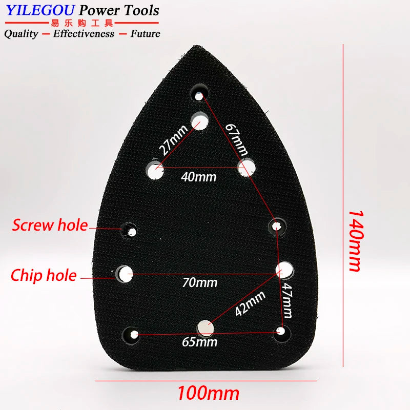 Triangle Sanding Disc for Detail Sander – 140x100mm, 6-Hole, Abrasive Polishing Pad