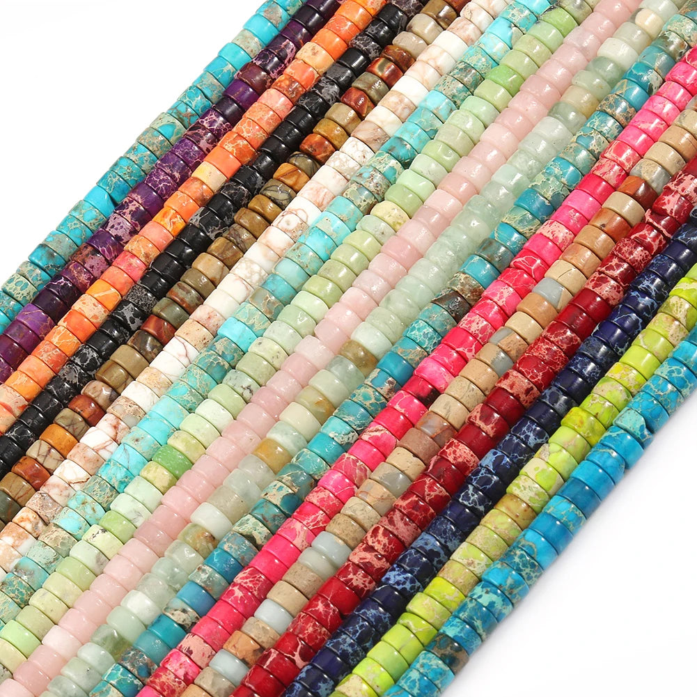 Natural Imperial Jasper Flat Round Loose Beads – 2x4mm, 15 Inch Strand, DIY Bracelet