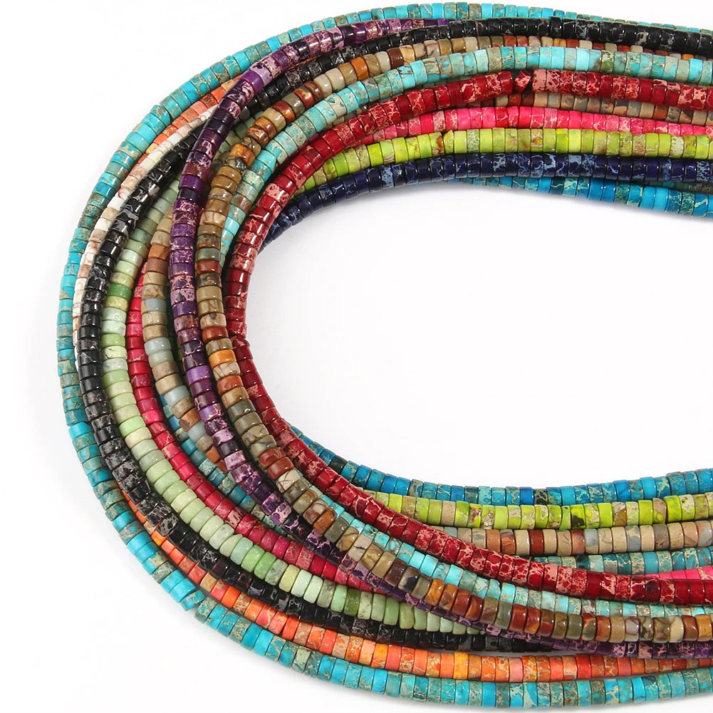 Natural Imperial Jasper Flat Round Loose Beads – 2x4mm, 15 Inch Strand, DIY Bracelet