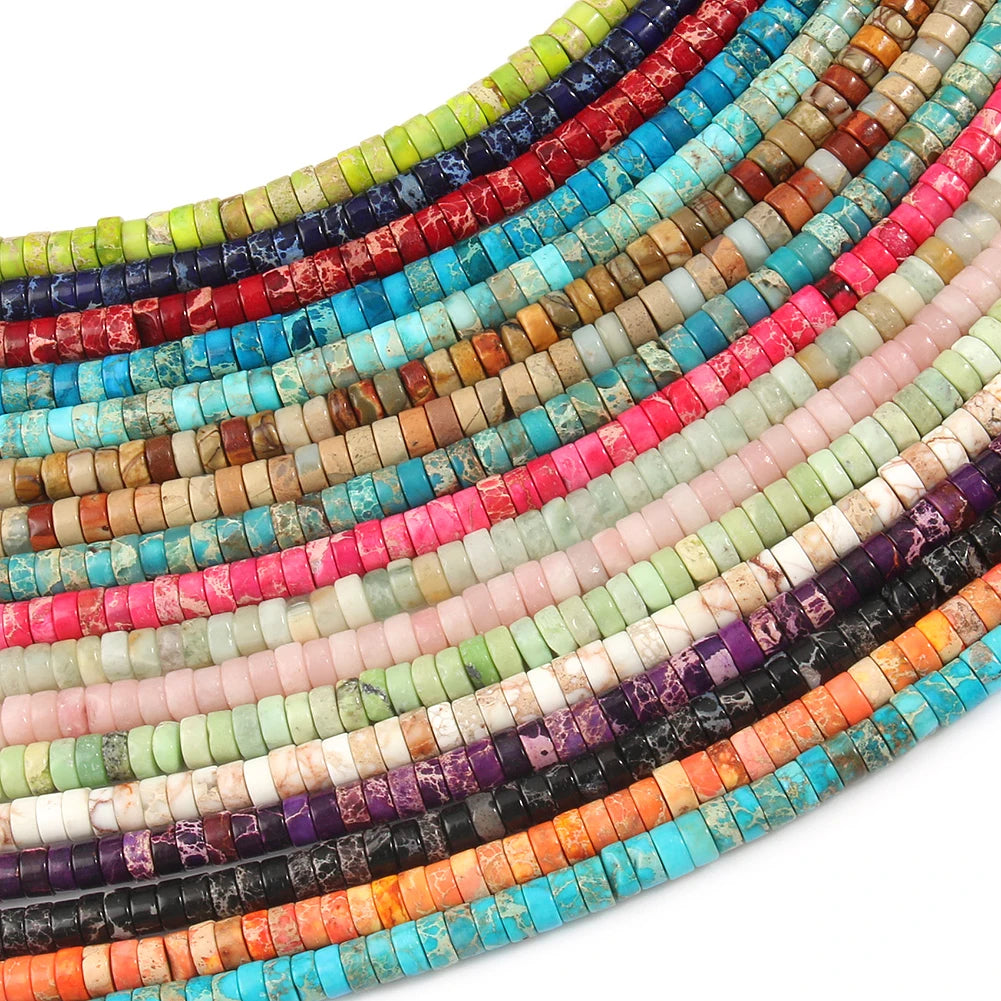Natural Imperial Jasper Flat Round Loose Beads – 2x4mm, 15 Inch Strand, DIY Bracelet