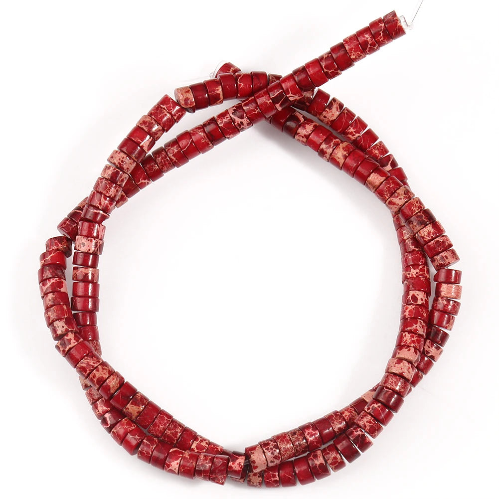 Natural Imperial Jasper Flat Round Loose Beads – 2x4mm, 15 Inch Strand, DIY Bracelet