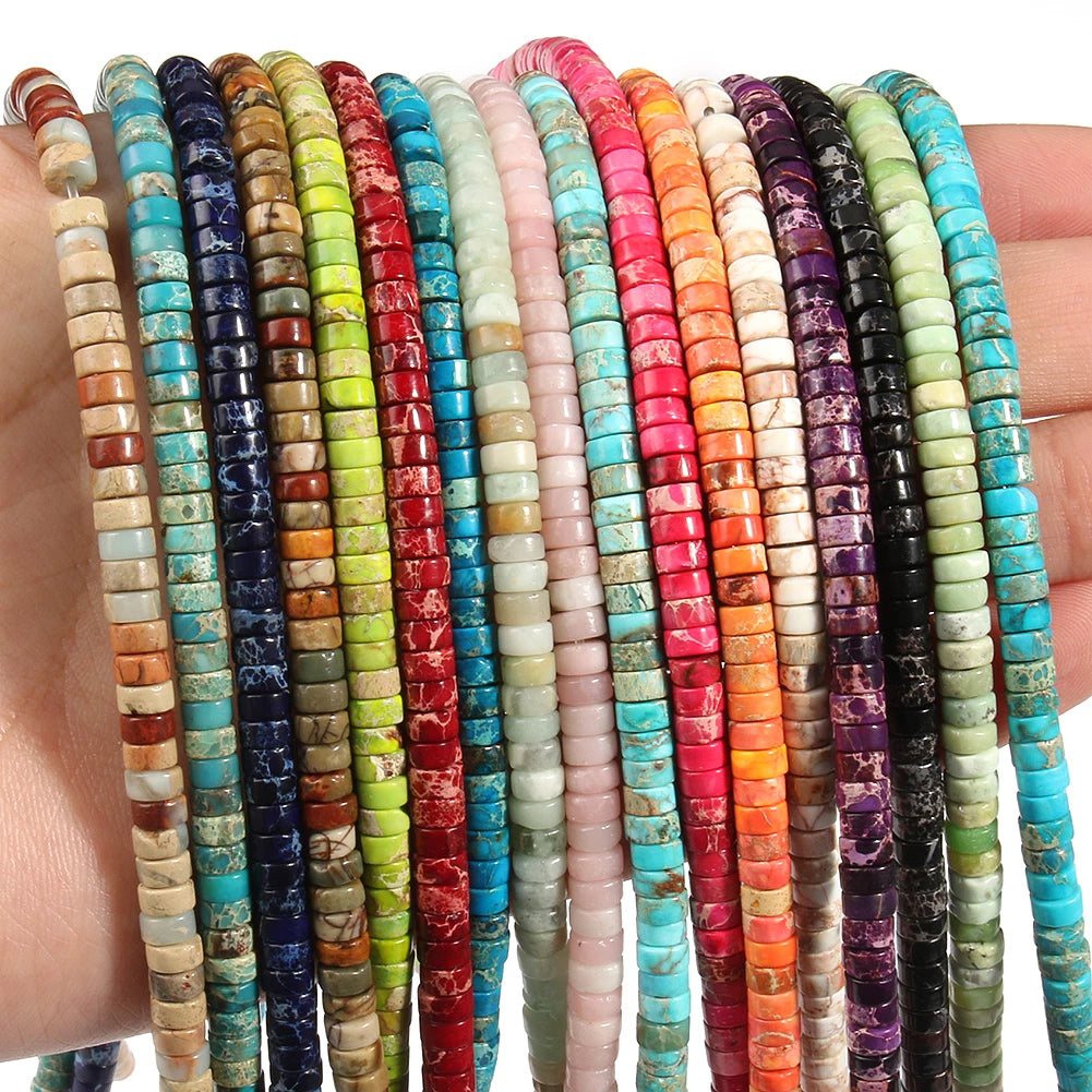 Natural Imperial Jasper Flat Round Loose Beads – 2x4mm, 15 Inch Strand, DIY Bracelet