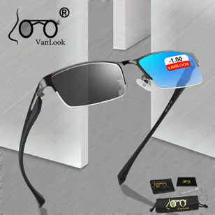 Prescription Myopia Sunglasses – Grey Gradient Lens, Anti-UV400, -0.50 to -5.00, Unisex