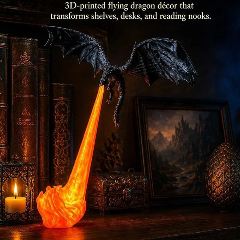 Dragon Flame LED Lamp, 3D Fantasy Accent Light