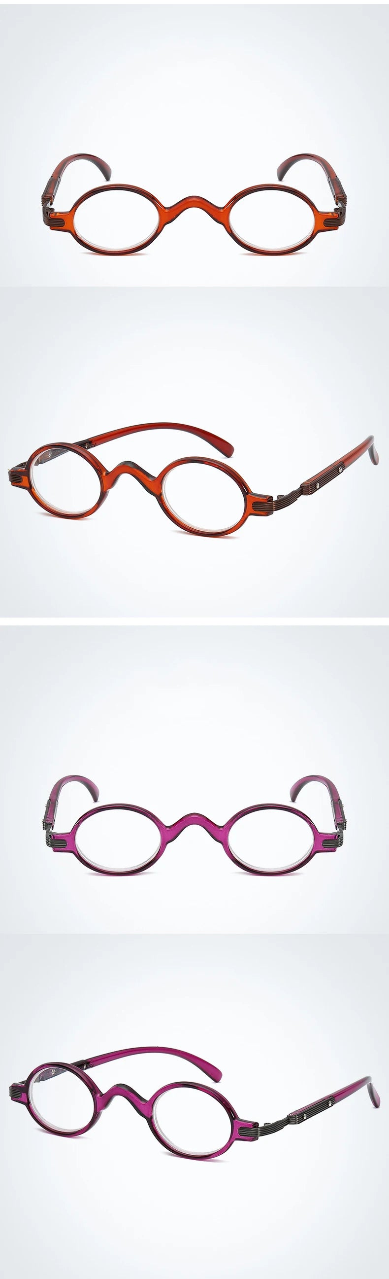 Small Round Retro Reading Glasses – Men’s & Women’s, +1.00 to +4.00, 5 Frame Colors