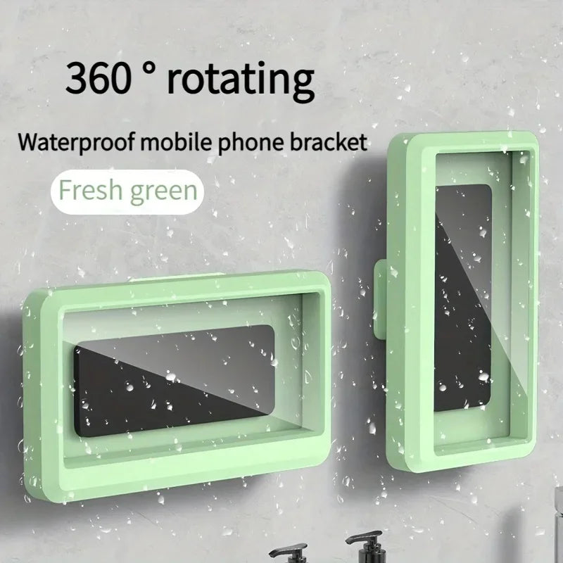 Self-Adhesive Waterproof Shower Phone Holder – Anti-Fog, Touch-Friendly, Bathroom Mount