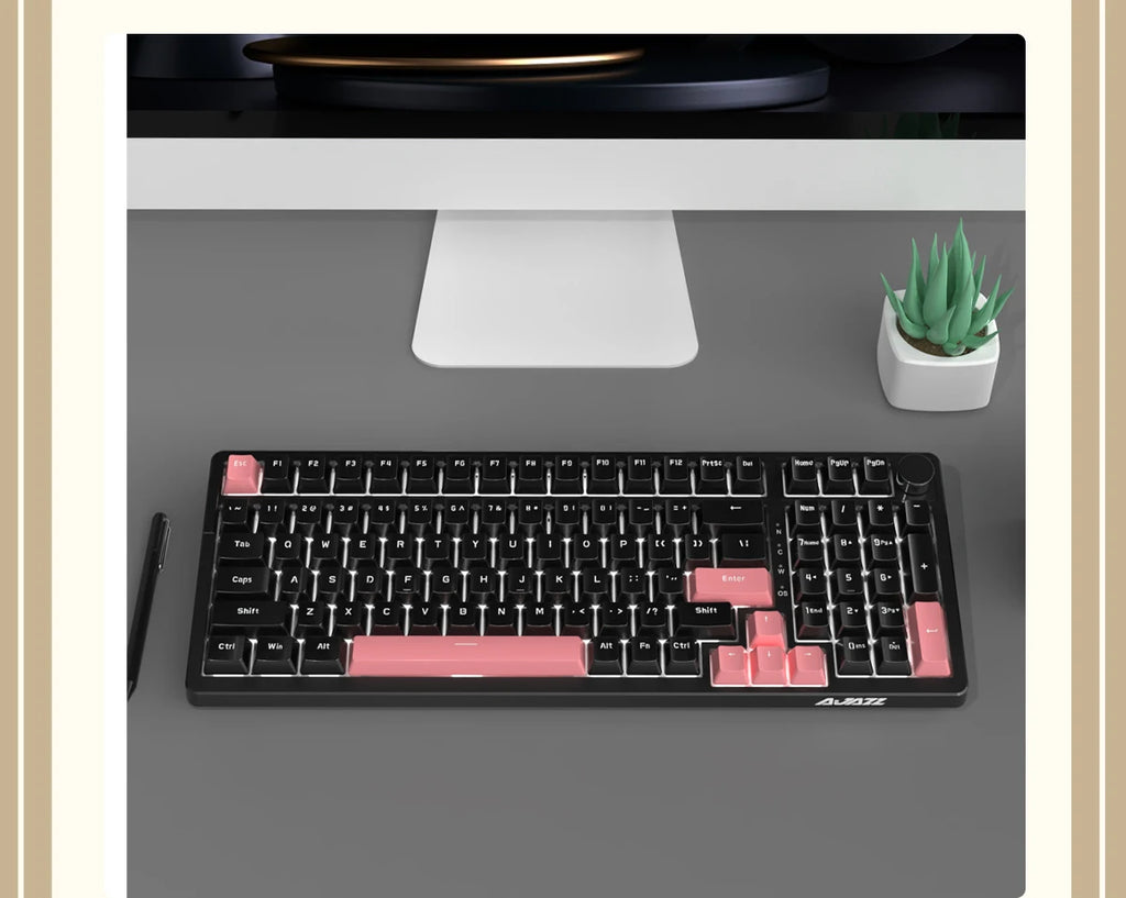 Ajazz AK992 98-Key Hot-Swap Wired Mechanical Gaming Keyboard – Multimedia Knob, USB
