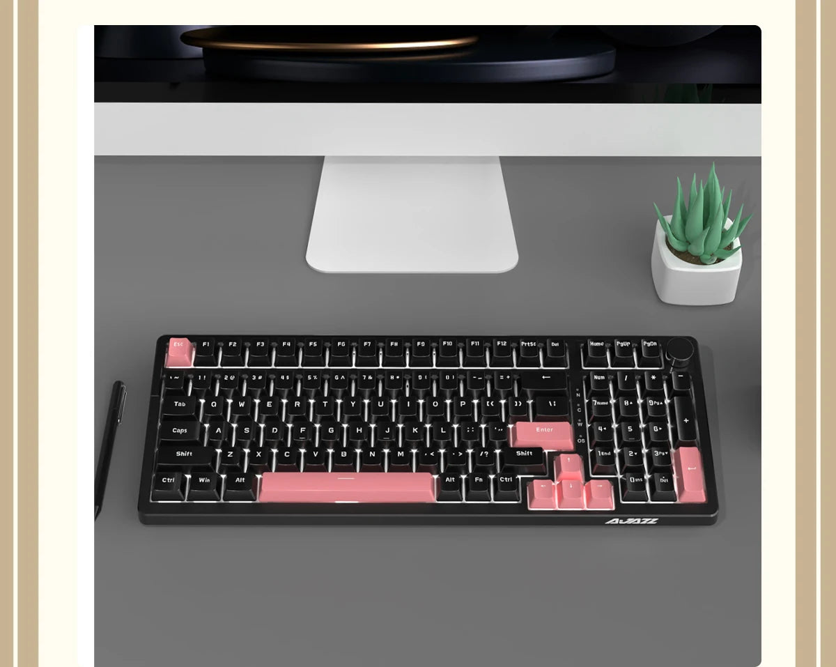 Ajazz AK992 98-Key Hot-Swap Wired Mechanical Gaming Keyboard – Multimedia Knob, USB