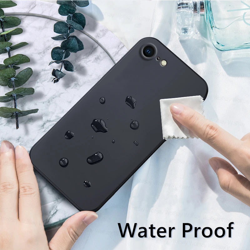 Shockproof Soft Silicone iPhone Case – For iPhone SE 2020/2022, 7, 8, 8 Plus, Luxury Liquid Cover