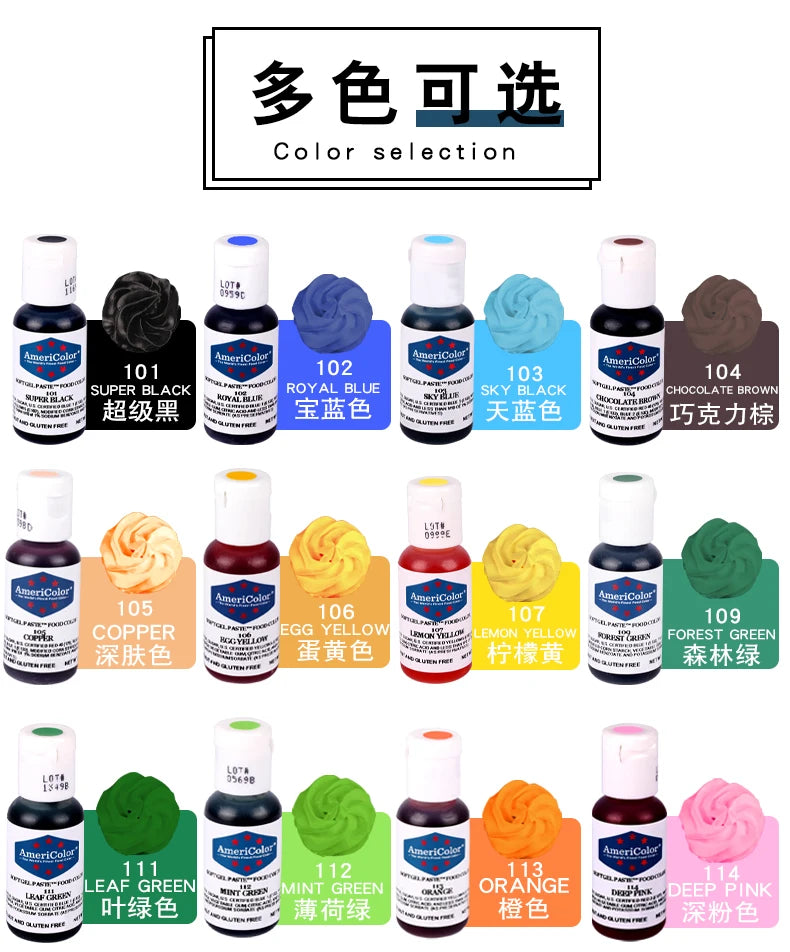 Liquid Food Coloring Pigments, 22 Color Options