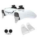 Data Frog PS5 Extended Trigger & D-Pad Key Cap Set – L2/R2 Extender, Transparent & Black