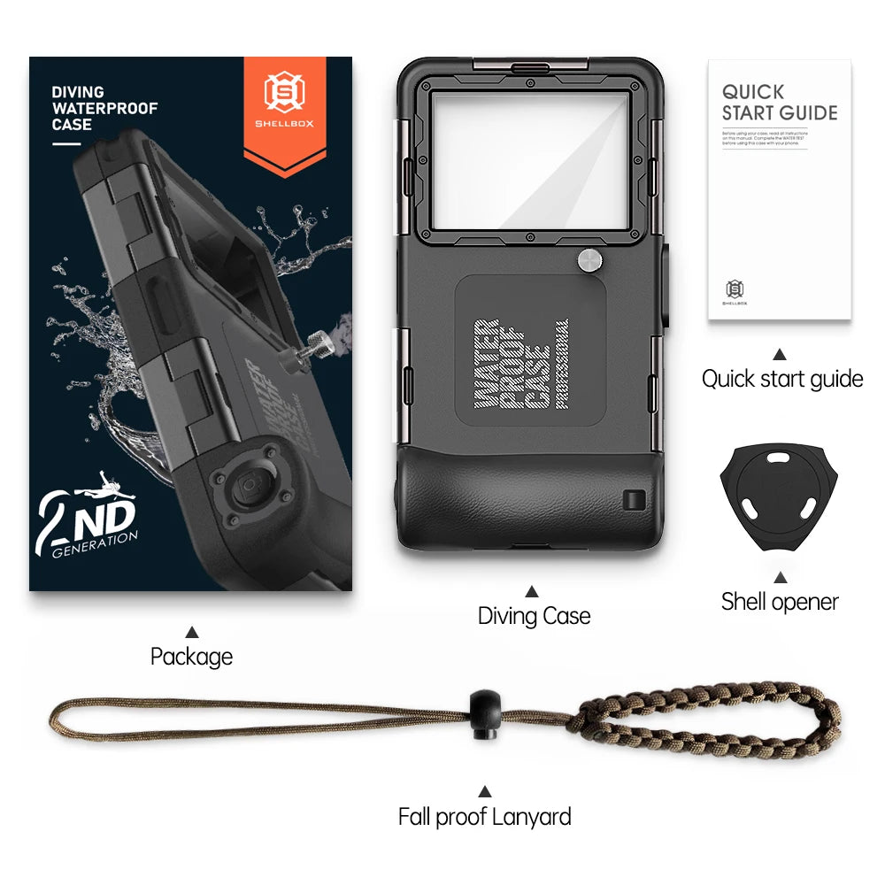 Shellbox IP68 Waterproof Phone Case – 15M/50ft Dive-Proof, 6.9 Inch, Multiple Colors