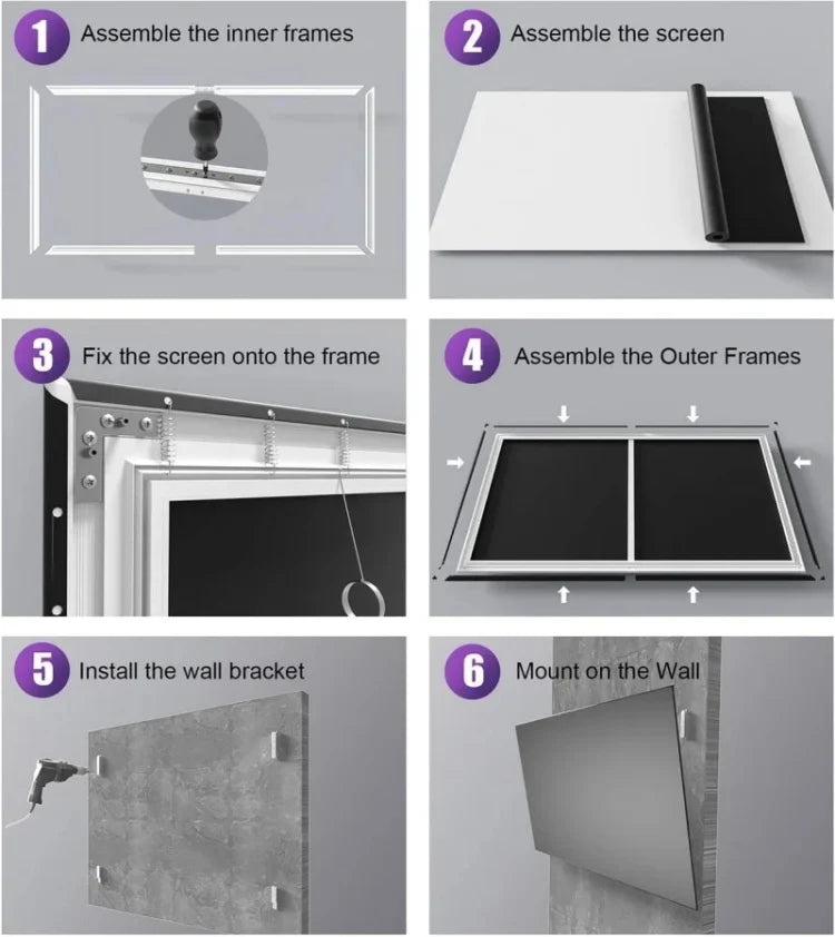 ALR Fresnel Fixed Frame Projector Screen – 98% Ambient Light Rejection, 130–150 Inch, 16:9, 8K/4K