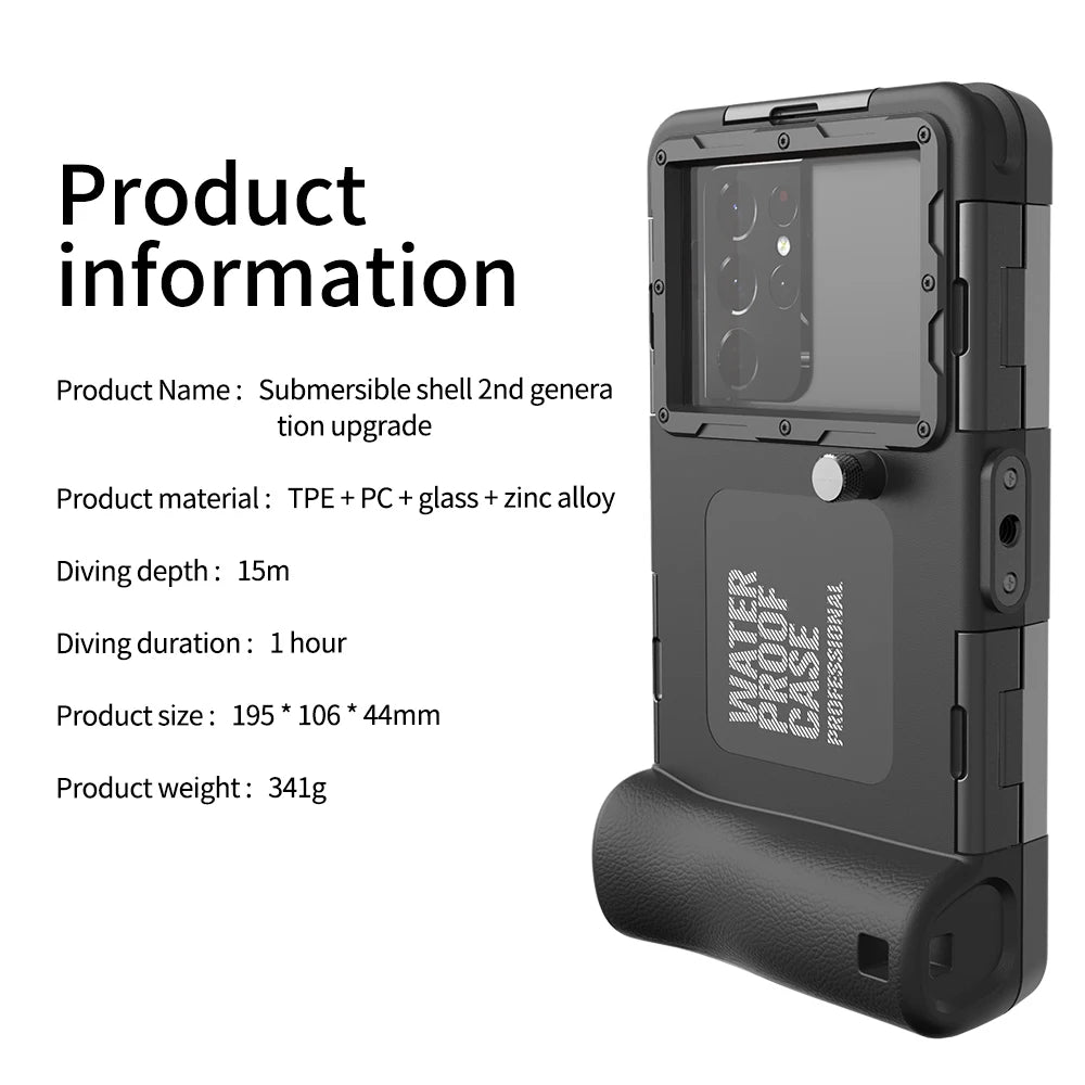 Shellbox IP68 Waterproof Phone Case – 15M/50ft Dive-Proof, 6.9 Inch, Multiple Colors
