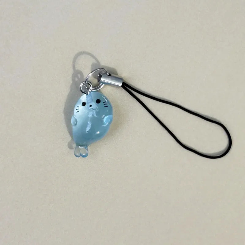 Glow-in-the-Dark Resin Seal Phone Charm Strap – Lying & Sitting Styles