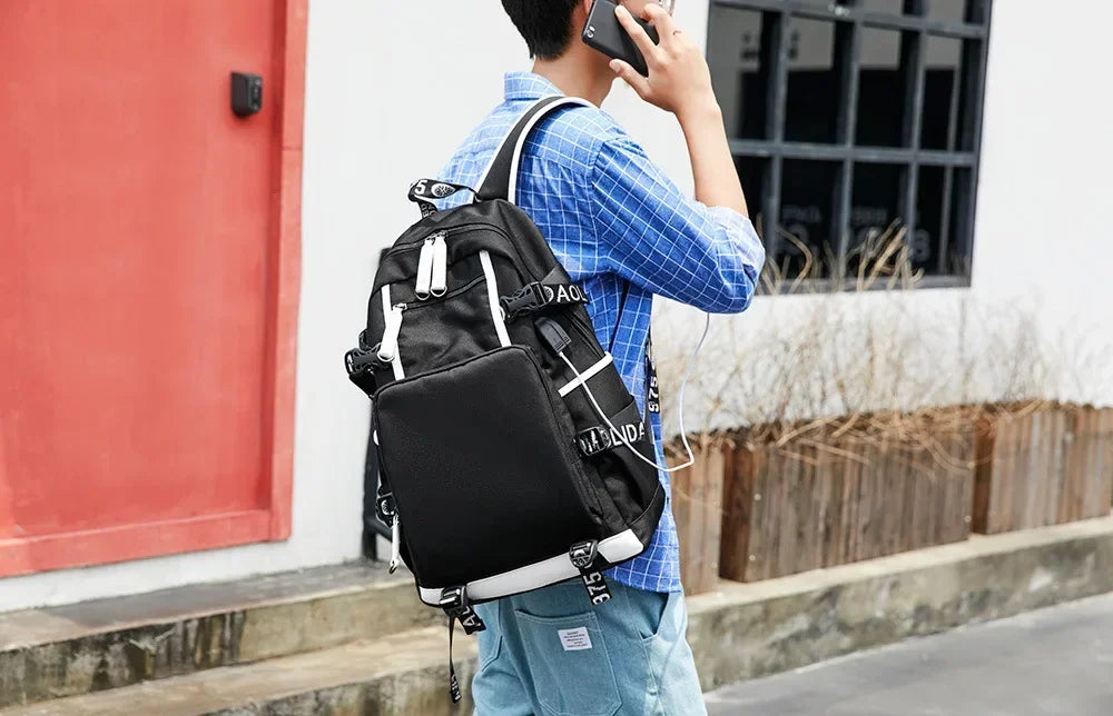 Jurassic World Dinosaur Backpack with USB Port – Large Capacity Laptop Bag for Men & Women