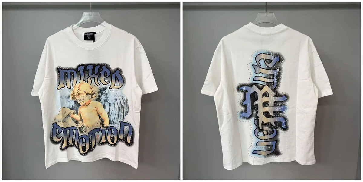 Mixed Emotion Rhinestone Oversized Cotton Tee