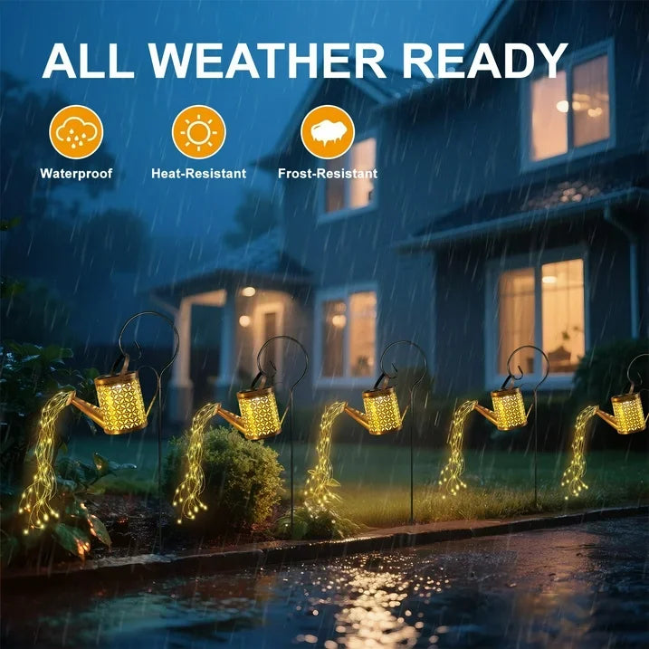 Metal Solar Watering Can Garden Light – Warm White, Outdoor Lawn & Patio Decor