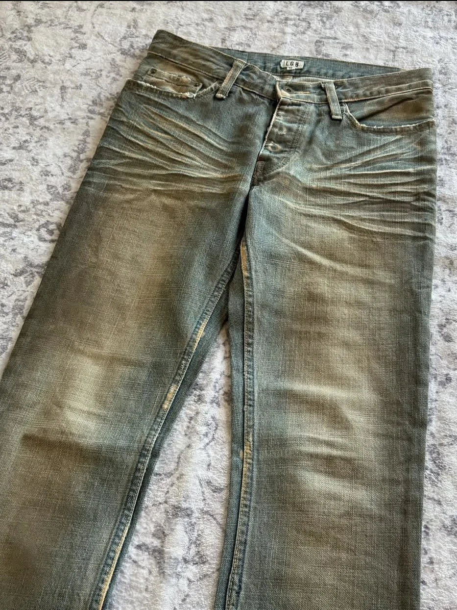 Women’s Retro Micro-Horn Flare Jeans – Casual Rock Style, Sizes S–XL, Blue Denim