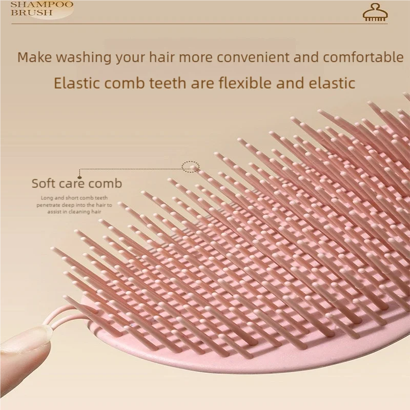 Scalp Massager Hair Wash Brush – Long Teeth, Foaming, for Adults & Barber Use