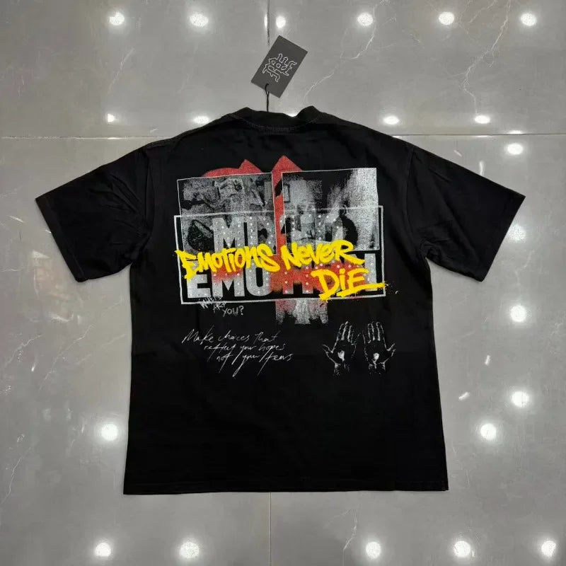 Mixed Emotion Rhinestone Oversized Cotton Tee