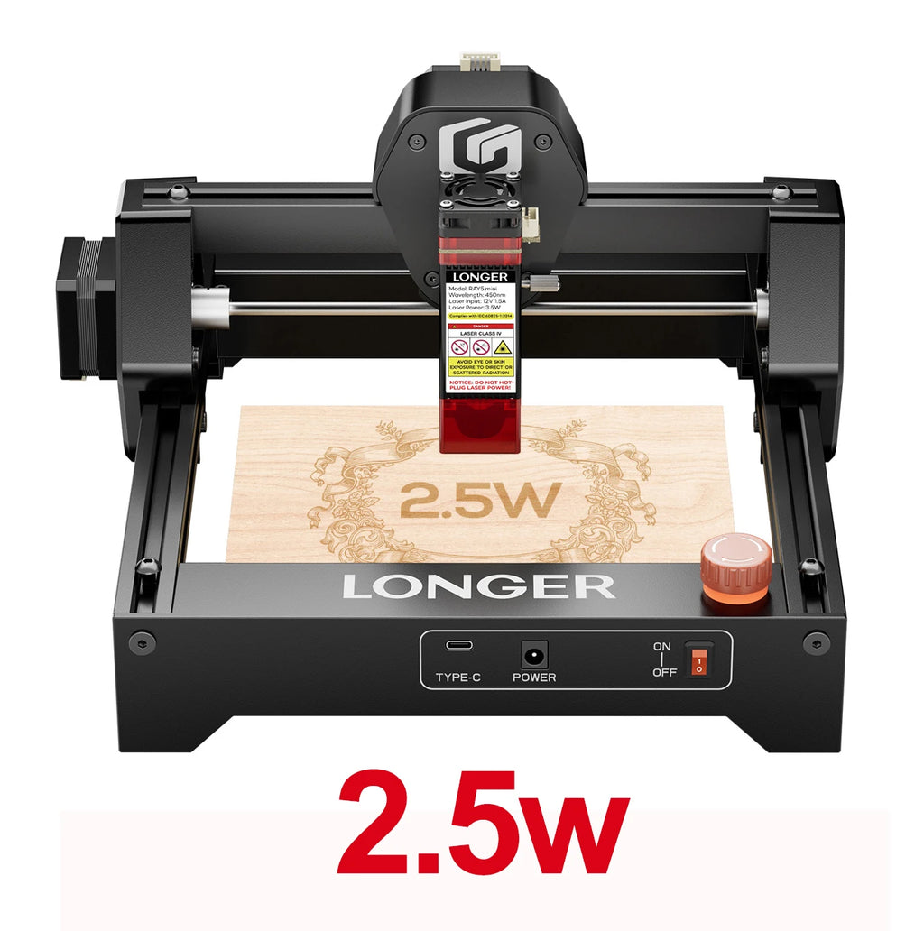 LONGER Mini Portable Laser Engraver & Cutter Machine – Compact, for Wood, Leather & More