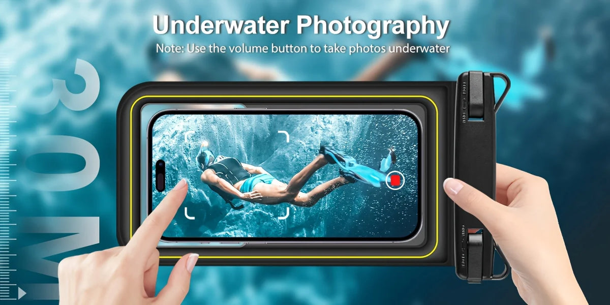 Universal Waterproof Phone Bag with Tether – Beach, Swimming, Skiing & Surfing