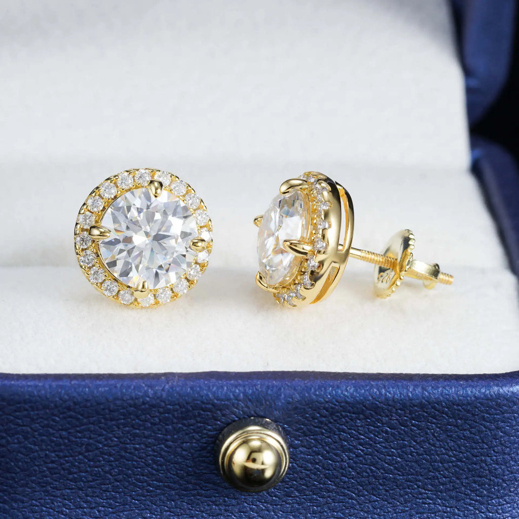 925 Sterling Silver Moissanite Stud Earrings – 4–11mm, Engagement & Wedding, Women’s Gift