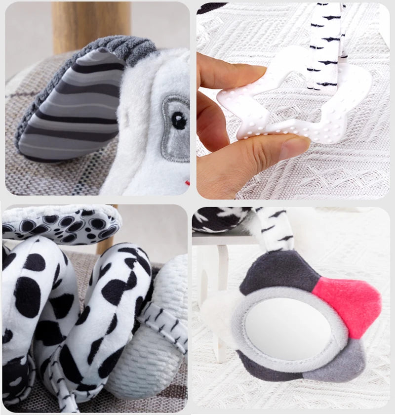 Baby Stroller Spiral Activity Plush Rattle Toy – Sensory Toy for Newborns 0–24 Months