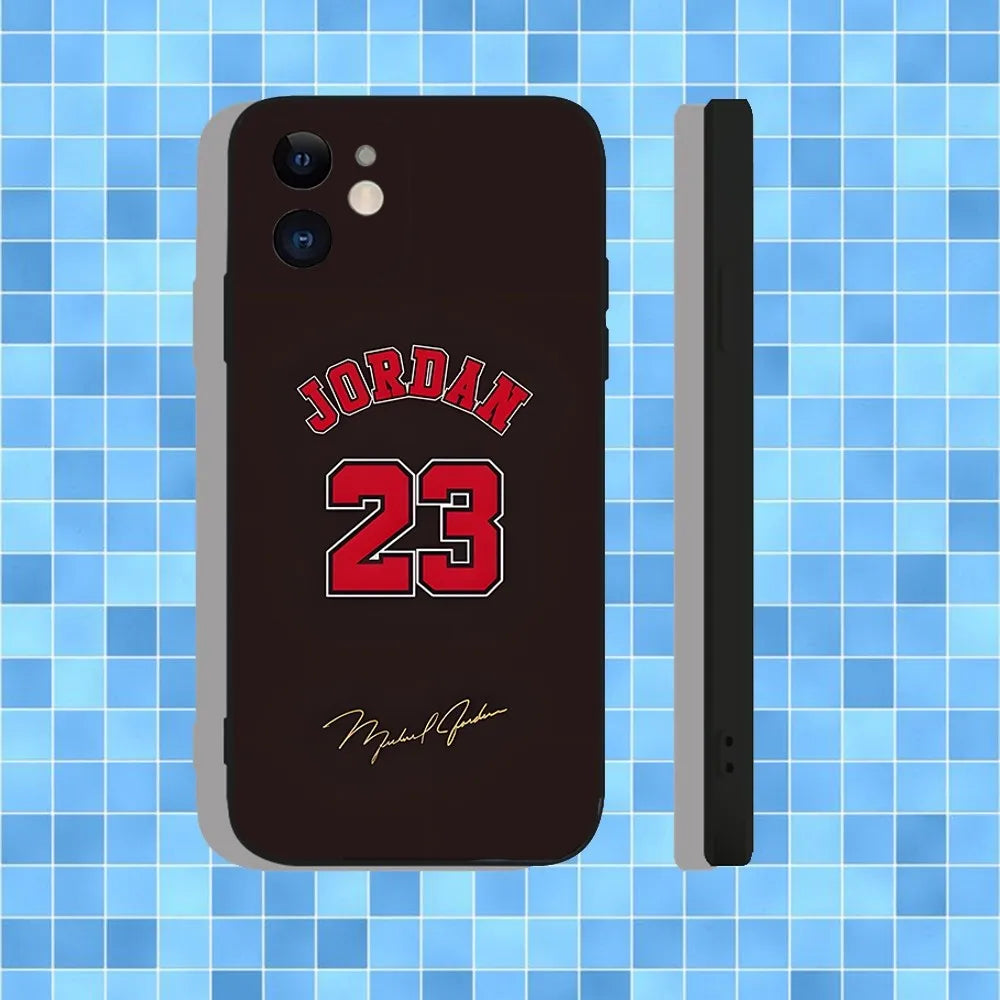 Jordan 23 Basketball Soft Silicone iPhone Case – For iPhone 7–16 Pro Max, Mini, XS, XR, SE