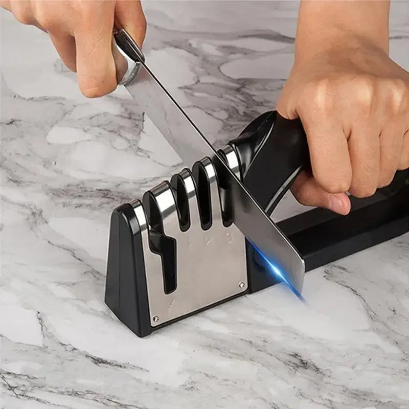 4-Stage Kitchen Knife Sharpener – Manual, Quick & Easy Blade Restoration