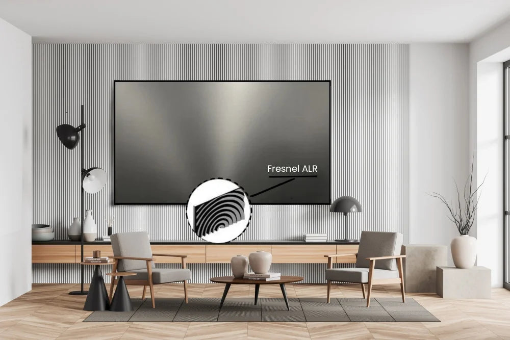 ALR Fresnel Fixed Frame Projector Screen – 98% Ambient Light Rejection, 130–150 Inch, 16:9, 8K/4K