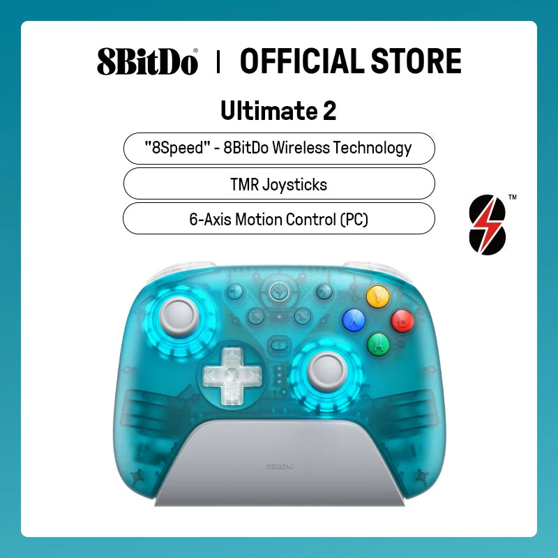 8BitDo Ultimate 2 Wireless Gaming Controller – PC & Android, TMR Joysticks, Motion Control