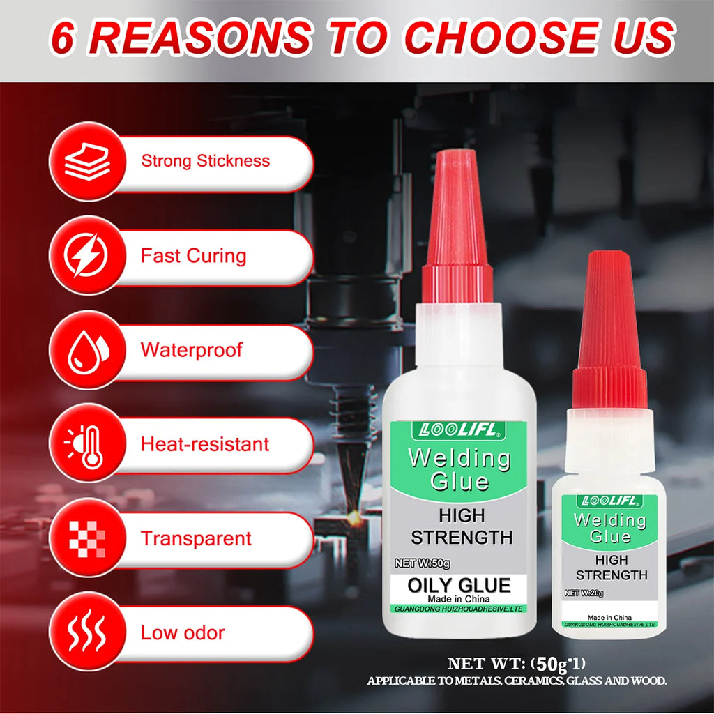Loolifl High-Strength Super Adhesive Glue – 50g, for Resin, Ceramic, Metal & Glass