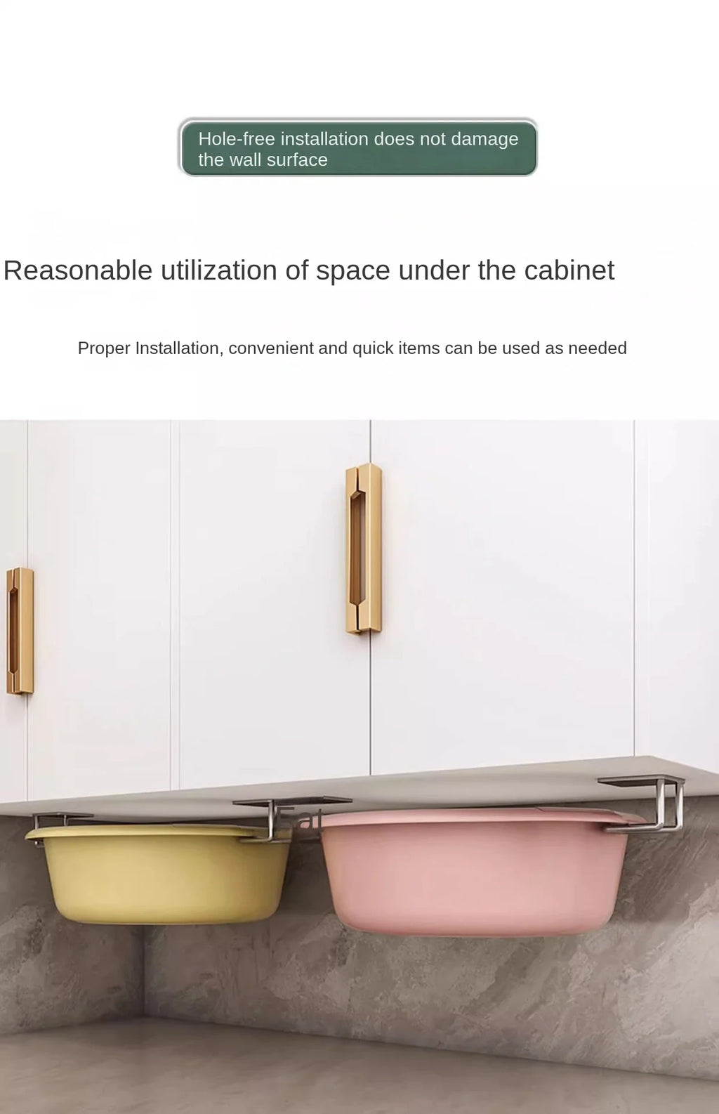 Stainless Steel Wall-Mounted Pot Cover & Cutting Board Rack – No-Drill, Cabinet Bottom Mount
