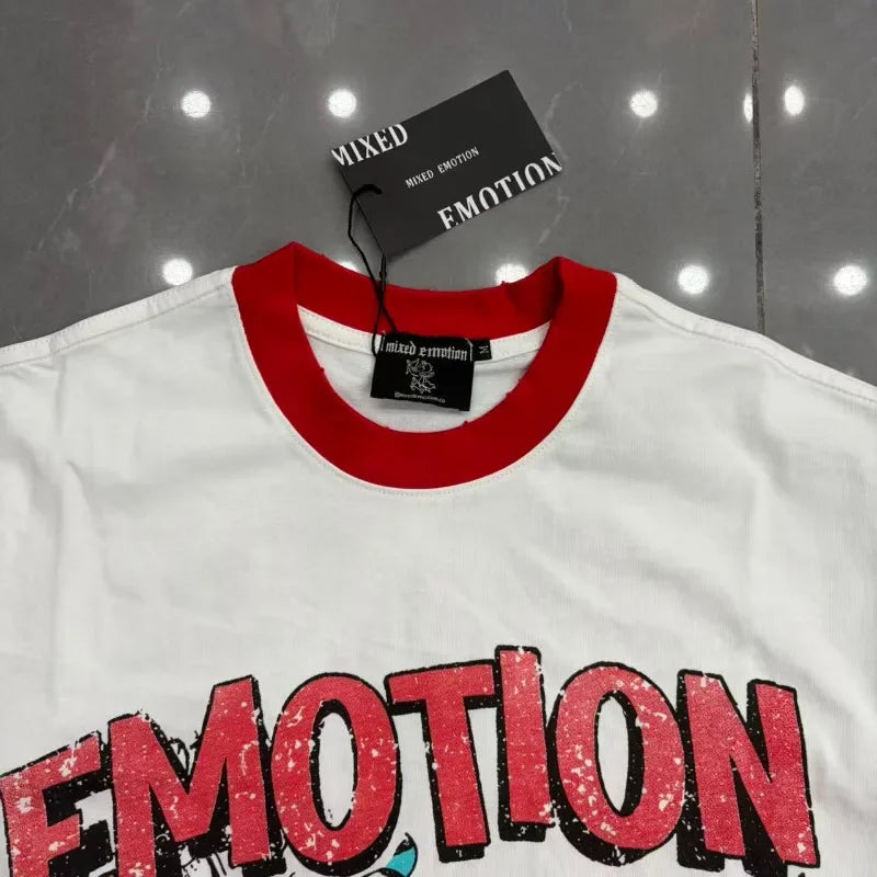 Mixed Emotion Rhinestone Oversized Cotton Tee