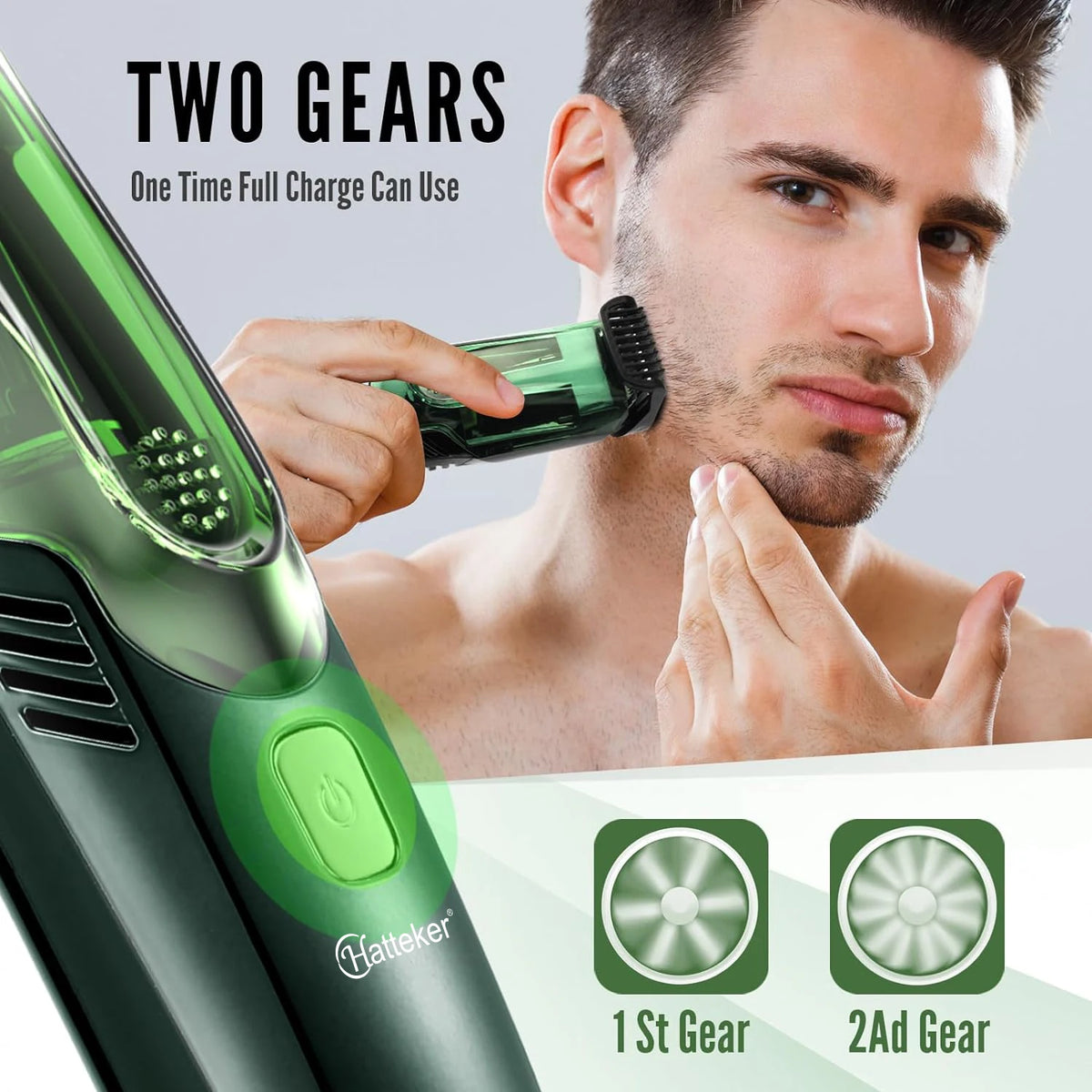 Solimpia Cordless Beard Trimmer with Built-In Vacuum – Rechargeable, IPX6 Washable