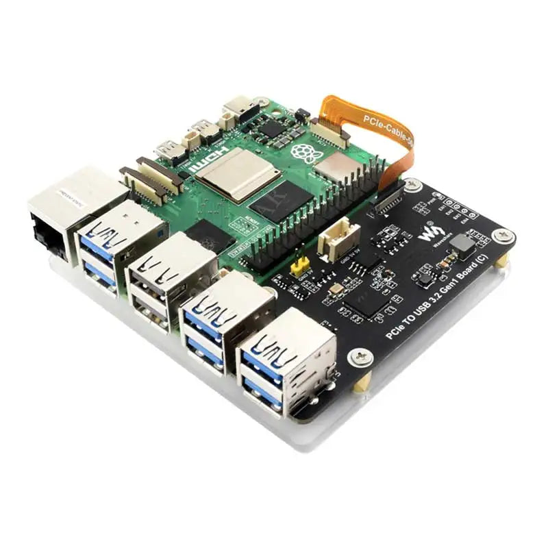 Raspberry Pi 5 PCIe to USB 3.2 Gen1 Hub – 5Gbps, Drive-Free